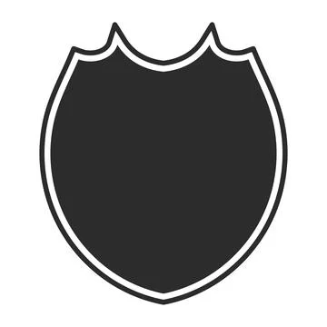 Shield with contour.  Safe and protect logo. Fully editable vector image. Stock Illustration
