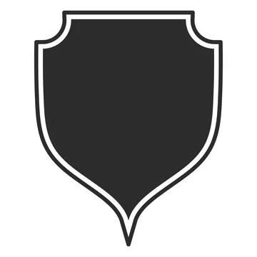 Shield with contour.  Safe and protect logo. Fully editable vector image. Stock Illustration