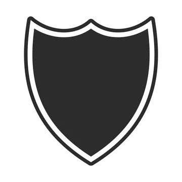Shield with contour.  Safe and protect logo. Fully editable vector image. Stock Illustration