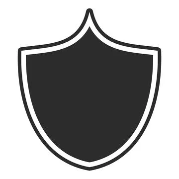 Shield with contour.  Safe and protect logo. Fully editable vector image. Stock Illustration