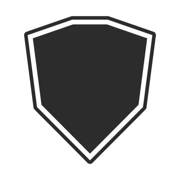 Shield with contour.  Safe and protect logo. Fully editable vector image. Stock Illustration