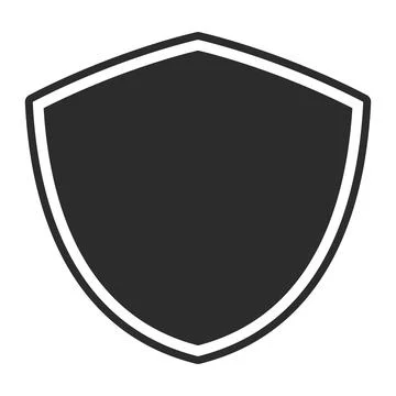 Shield with contour.  Safe and protect logo. Fully editable vector image. Stock Illustration