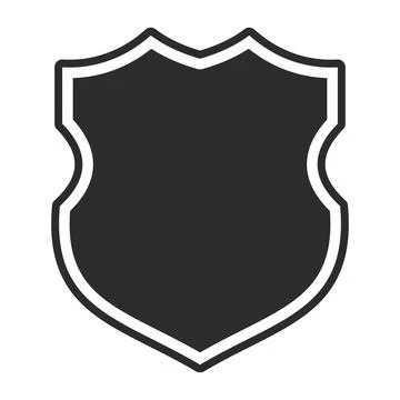 Shield with contour.  Safe and protect logo. Fully editable vector image. Stock Illustration
