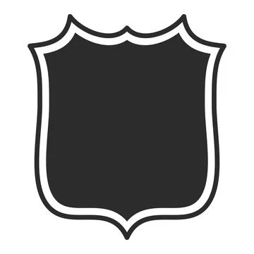 Shield with contour.  Safe and protect logo. Fully editable vector image. Stock Illustration