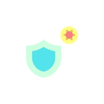 Shield, coronavirus icon. Simple color vector elements of viral pandemic icons Stock Illustration