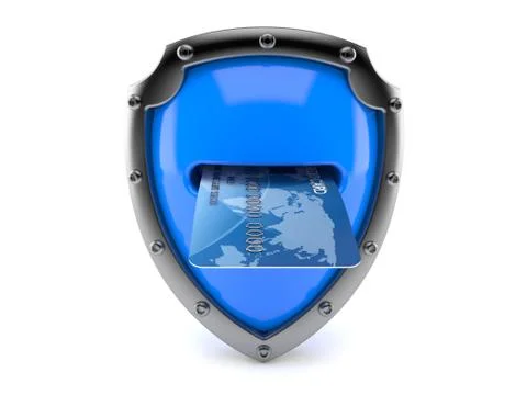 Shield with credit card Stock Illustration