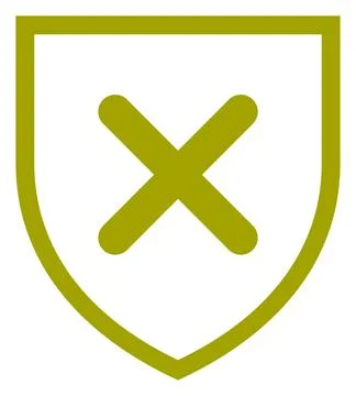 Shield with Cross Icon, Security Reject and Protection Error Symbol 스톡 일러스트