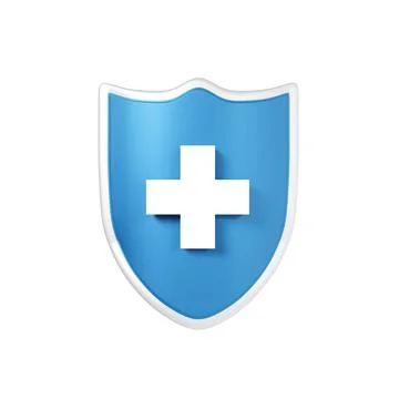 Shield with cross isolated on white background Stock Photos