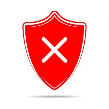 Shield with cross. Vector illustration. Stock Illustration
