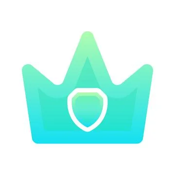 Shield crown gradient logo design template icon Stock Illustration