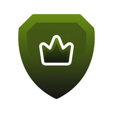 Shield crown gradient logo design template icon Stock Illustration