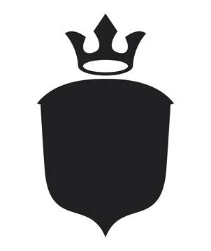 Shield with crown Illustrazione stock