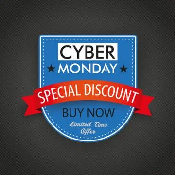 Shield Cyber Monday Dark Background Stock Illustration