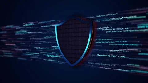 Shield Cyber Security Icon background security solution, hacking protection Stock Footage 311675796
