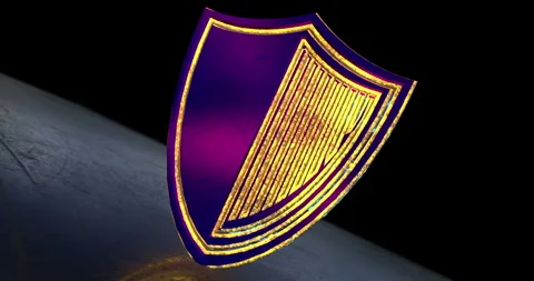 Shield cyber security symbol 3d spectacular animation Stock Footage 327452236