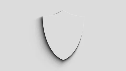 Shield cyber security symbol 3d with shadow Stock Footage 333611418