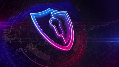 Shield cyber security symbol cyber icon Stock Footage 304294907