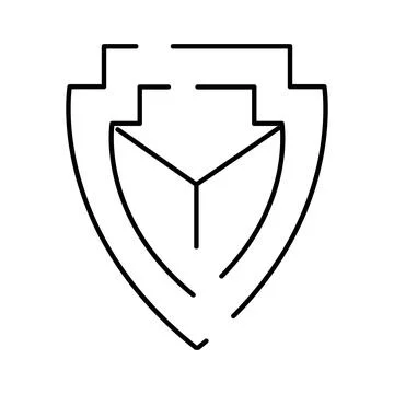 Shield with data transfer icon representing digital protection Illustrazione stock