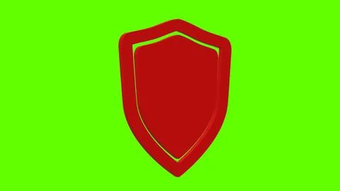 Shield defense protection red set icon 3d illustration rotation Stock Illustration