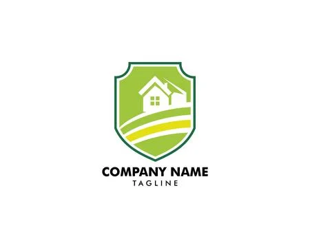Shield Design With Farm House Logo Template Vector Illustration Stock-Illustration