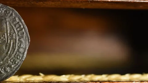 Shield detail in Medieval Coin Stock Footage 333610843