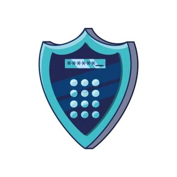 Shield with digital access code Stock Illustration