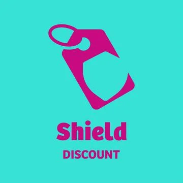 Shield Discount Logo Illustrazione stock