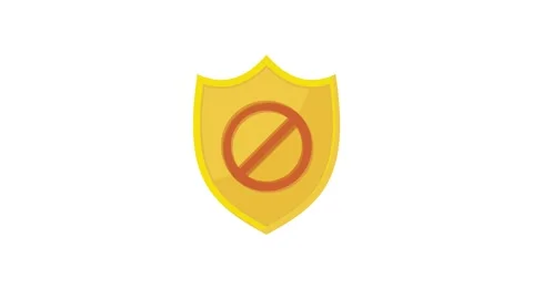 A shield displaying a no entry sign, indicating a warning against unauthori.. Stock Footage 332199065
