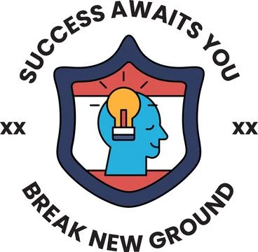Shield displays bold motivational message Stock Illustration