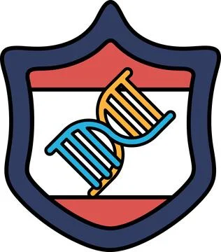 A shield with DNA on it Stockillustratie