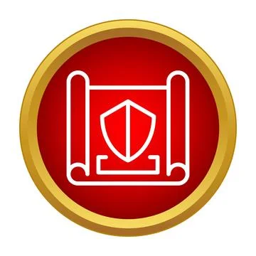 Shield document icon showing security policy protection Stock Illustration