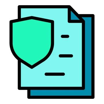 Shield document icon vector flat Illustrazione stock