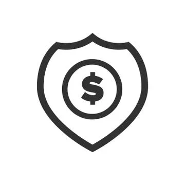 Shield with dollar icon Stock Illustration