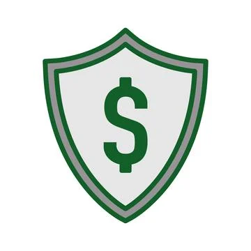 Shield With Dollar Icon Stock Illustration