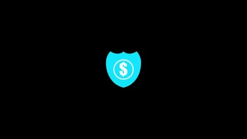 Shield with dollar symbol icon isolated on background Stock Footage 263873785