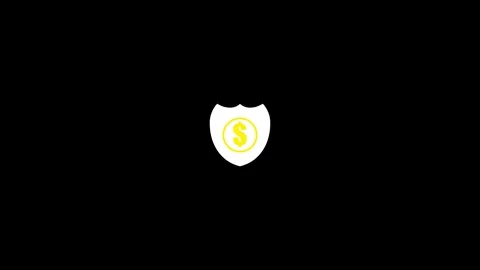 Shield with dollar symbol icon isolated on background Stock Footage 263873786