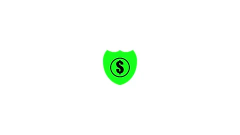 Shield with dollar symbol icon isolated on background Stock Footage 263873791