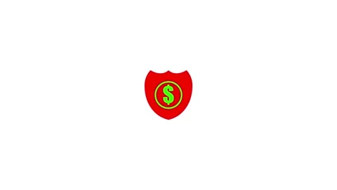 Shield with dollar symbol icon isolated on background Stock Footage 263873794
