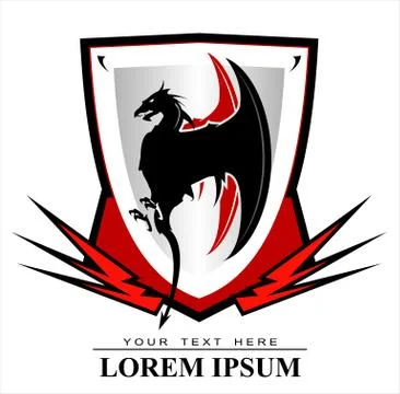Shield, Dragon and Light Stock Illustration