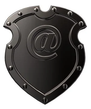 Shield with emailsymbol - 3d illustration Illustrazione stock