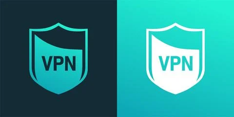 Shield emblem for sticker, logo or icon of VPN Stock Illustration