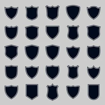 Shield Emblem Template Pack Illustrazione stock