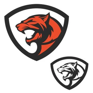 Shield emblem template with puma head イラスト素材