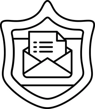 A shield with an envelope on it Stock Illustration