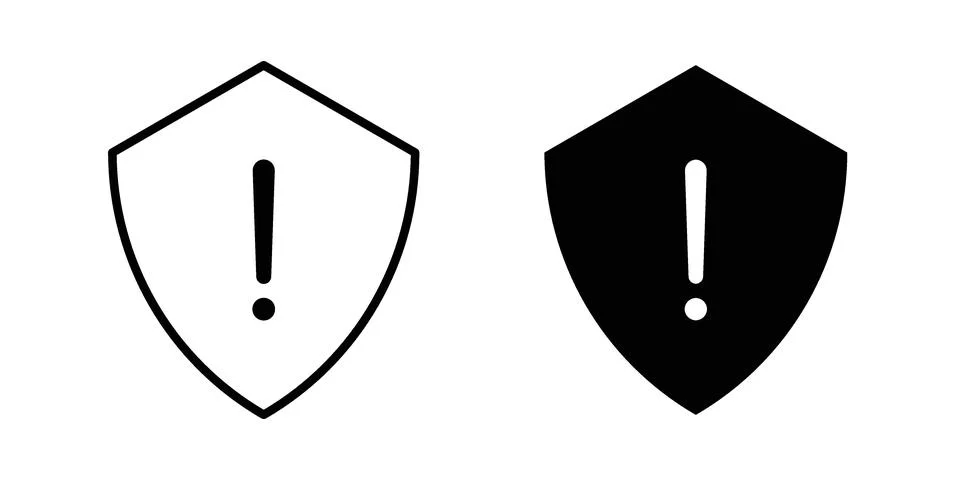 Shield exclamation icon Illustration set. Vector Eps10 for apps Stock Illustration