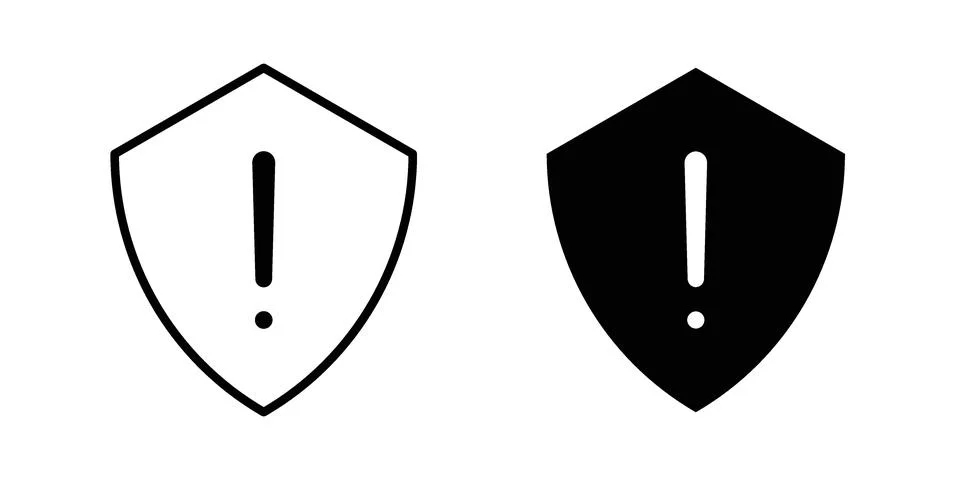Shield exclamation icon Illustration set. Vector Eps10 for apps Stock Illustration