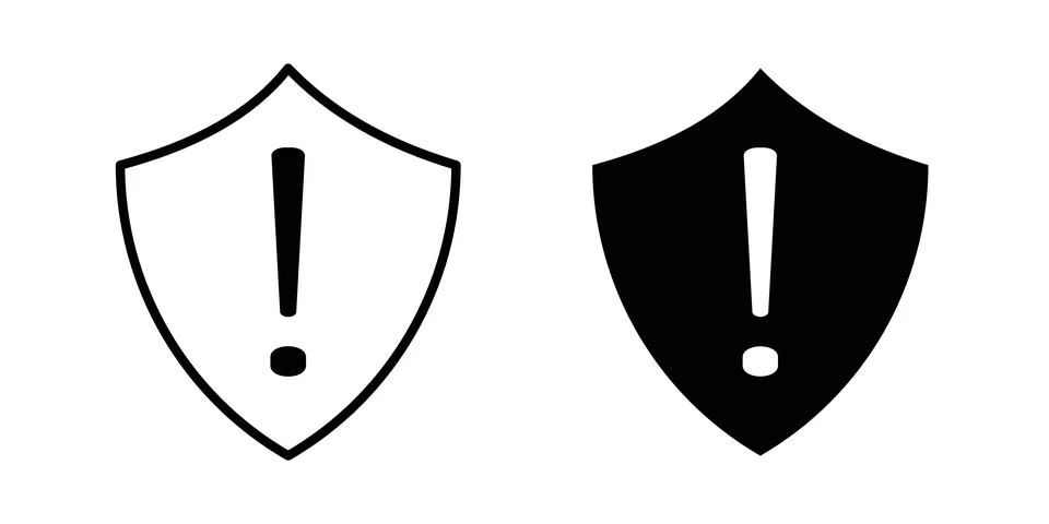 Shield exclamation icon vector editable eps10 Stock Illustration