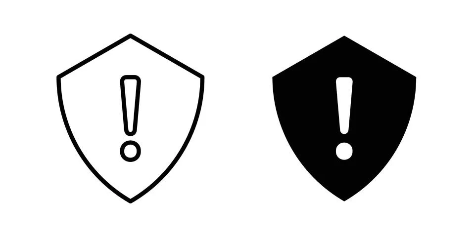 Shield exclamation icon vector editable eps10 Stock Illustration