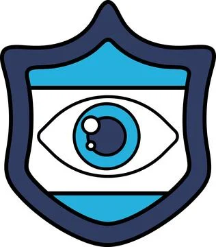A shield with an eye on it Stock Illustration