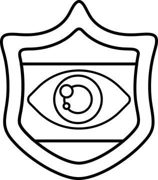 A shield with an eye on it Stock Illustration